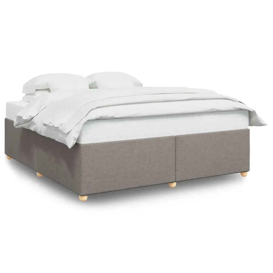Cadre de lit sans matelas taupe 180x200 cm tissu - 2
