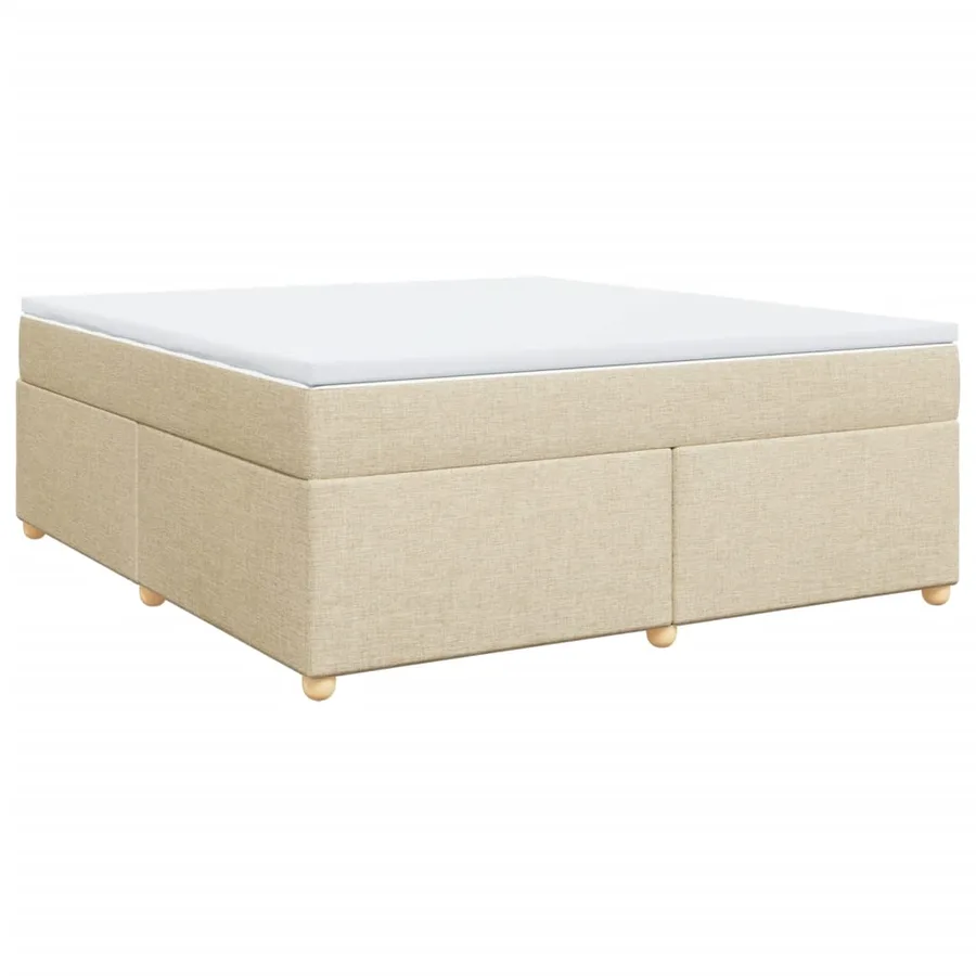 Sommier à lattes de lit avec matelas Crème 180x200 cm Tissu - 2