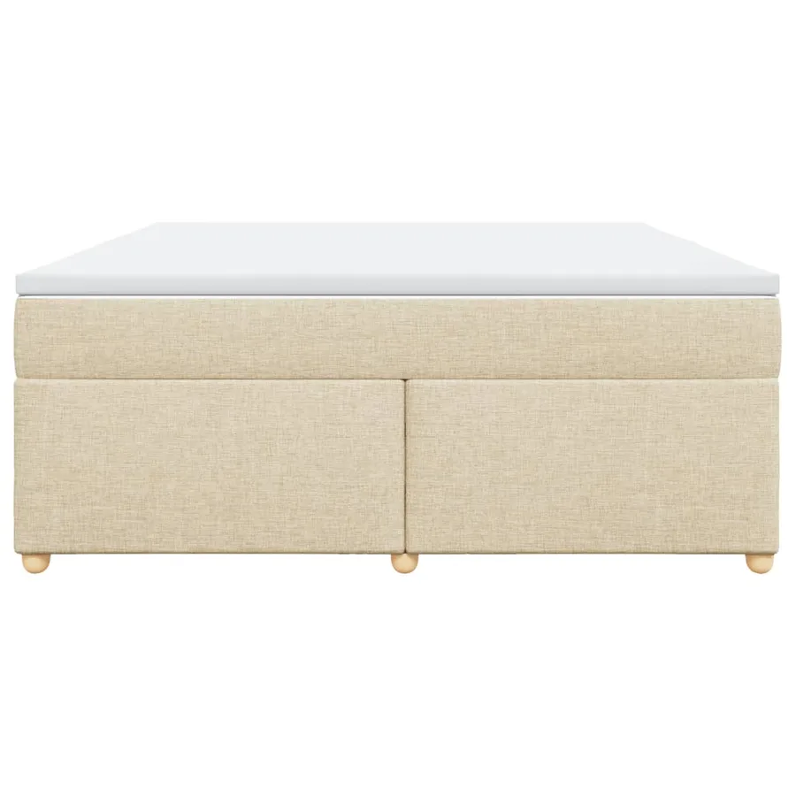 Sommier à lattes de lit avec matelas Crème 180x200 cm Tissu - 4
