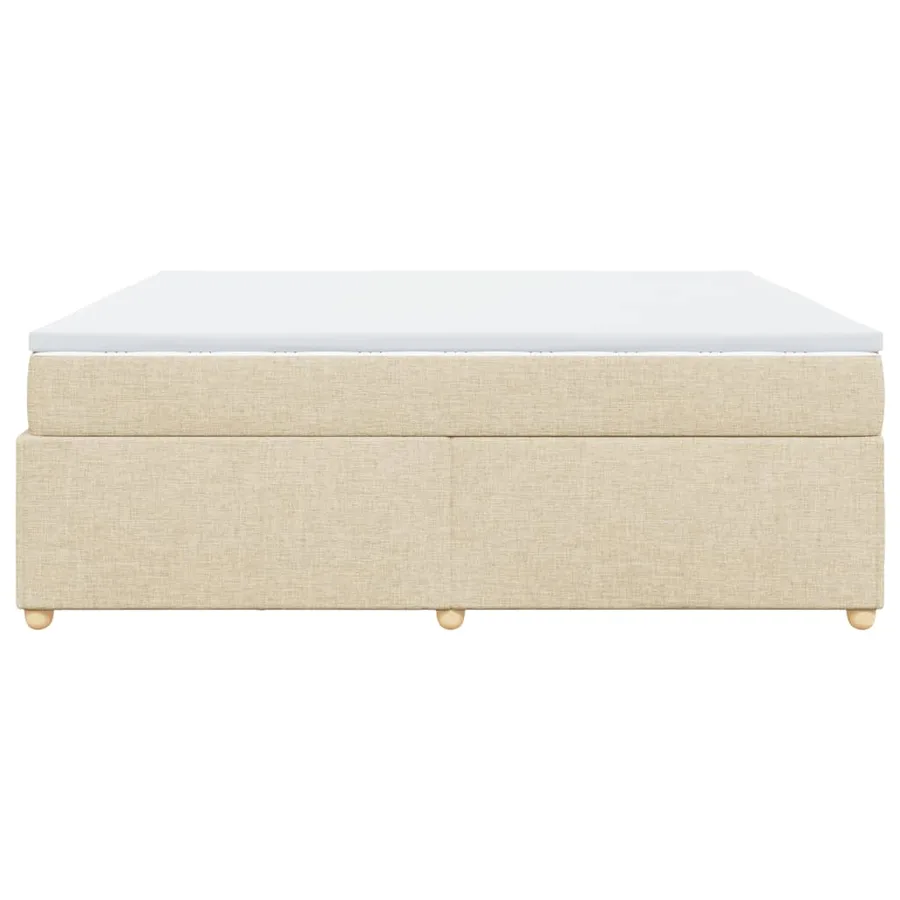 Sommier à lattes de lit avec matelas Crème 180x200 cm Tissu - 8