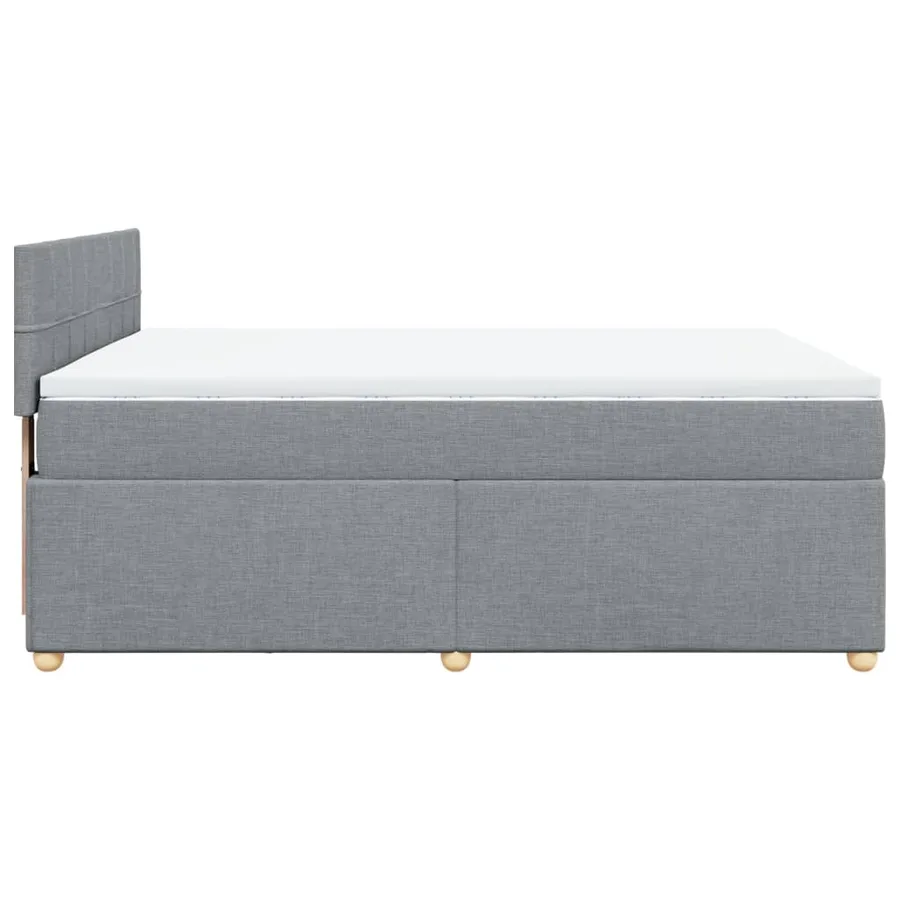 Sommier à lattes de lit avec matelas Gris clair 140x190cm Tissu - 5