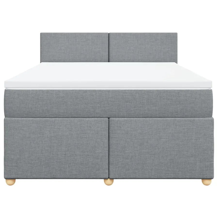 Sommier à lattes de lit avec matelas Gris clair 140x190cm Tissu - 4
