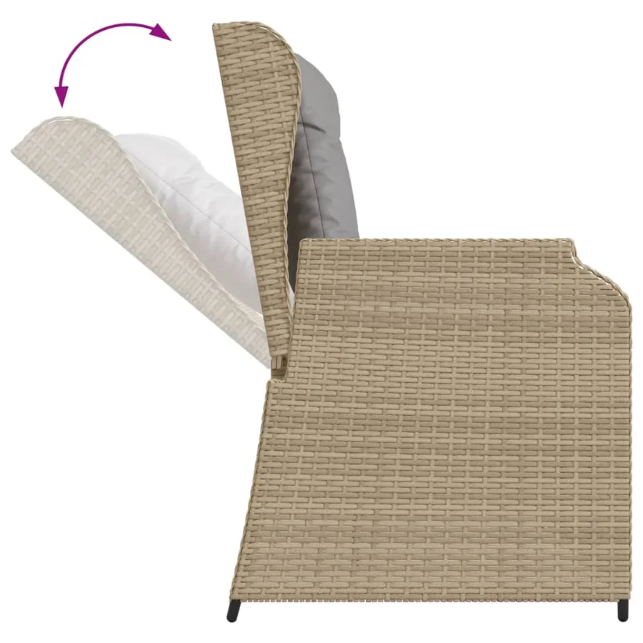 Salon de jardin avec coussins 7 pcs beige résine tressée - 10