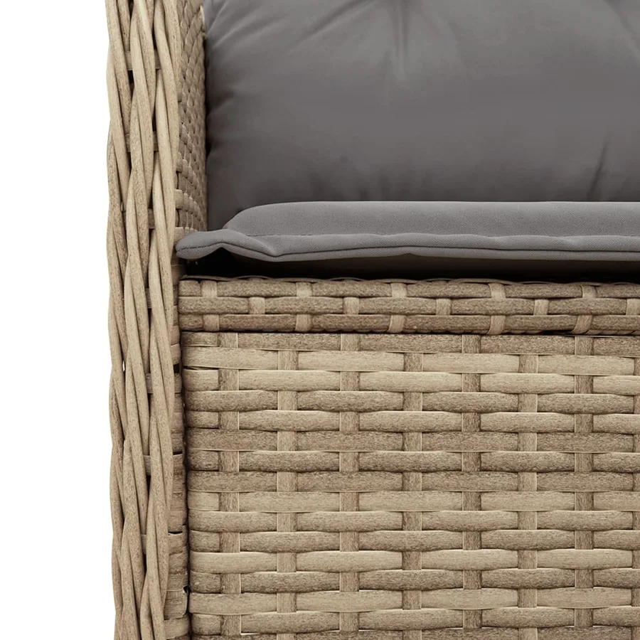 Salon de jardin avec coussins 7 pcs beige résine tressée - 12