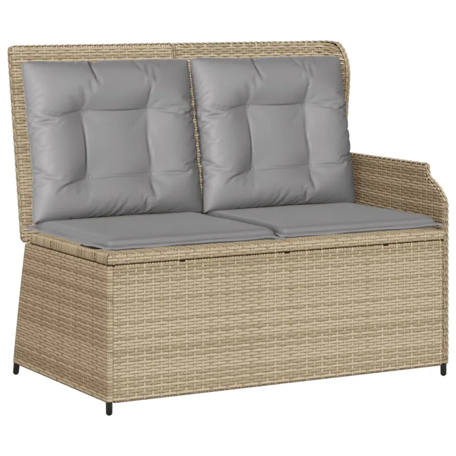 Salon de jardin avec coussins 7 pcs beige résine tressée - 4