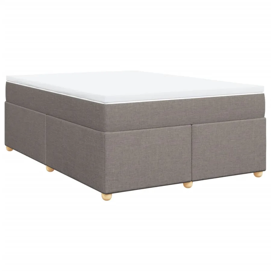 Sommier à lattes de lit avec matelas Taupe 140x200 cm Tissu - 9