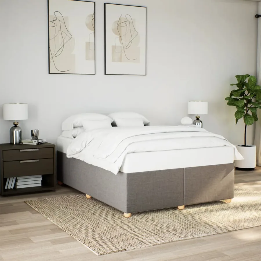 Cadre de lit sans matelas taupe 140x200 cm tissu