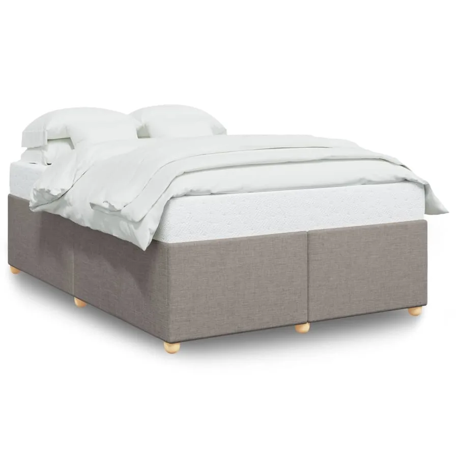 Cadre de lit sans matelas taupe 140x200 cm tissu - 2