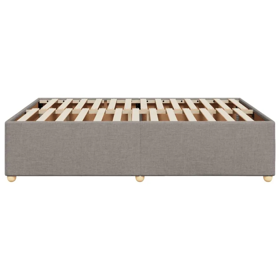 Cadre de lit sans matelas taupe 140x200 cm tissu - 5