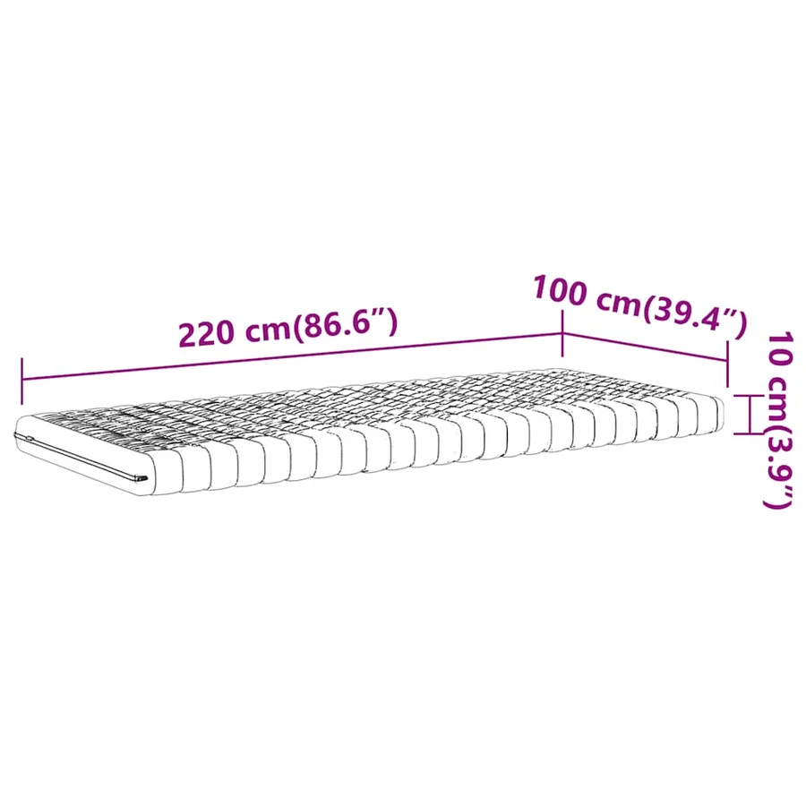 Matelas en mousse blanc 100x220 cm 7 zones dureté 20 ILD - 9