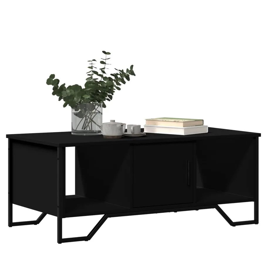 Table basse noir 100x51x40 cm bois d'ingénierie - 4