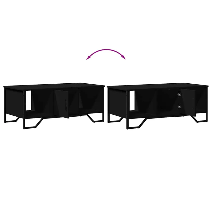 Table basse noir 100x51x40 cm bois d'ingénierie - 8
