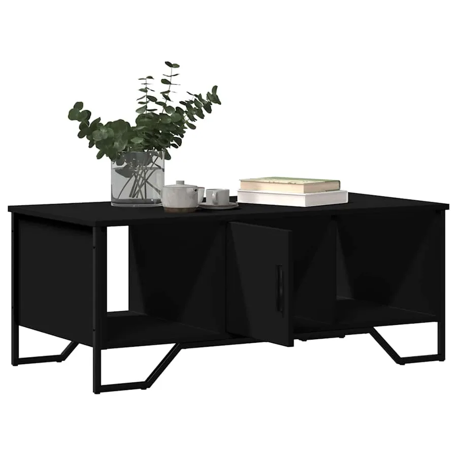 Table basse noir 100x51x40 cm bois d'ingénierie - 9