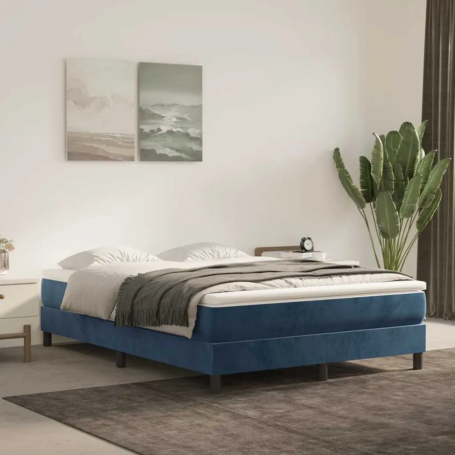 Matelas à ressorts ensachés 140 x 210 cm Bleu foncé