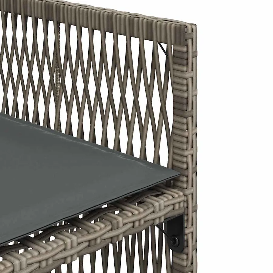 Chaises de jardin avec coussins lot de 4 gris résine tressée - 10