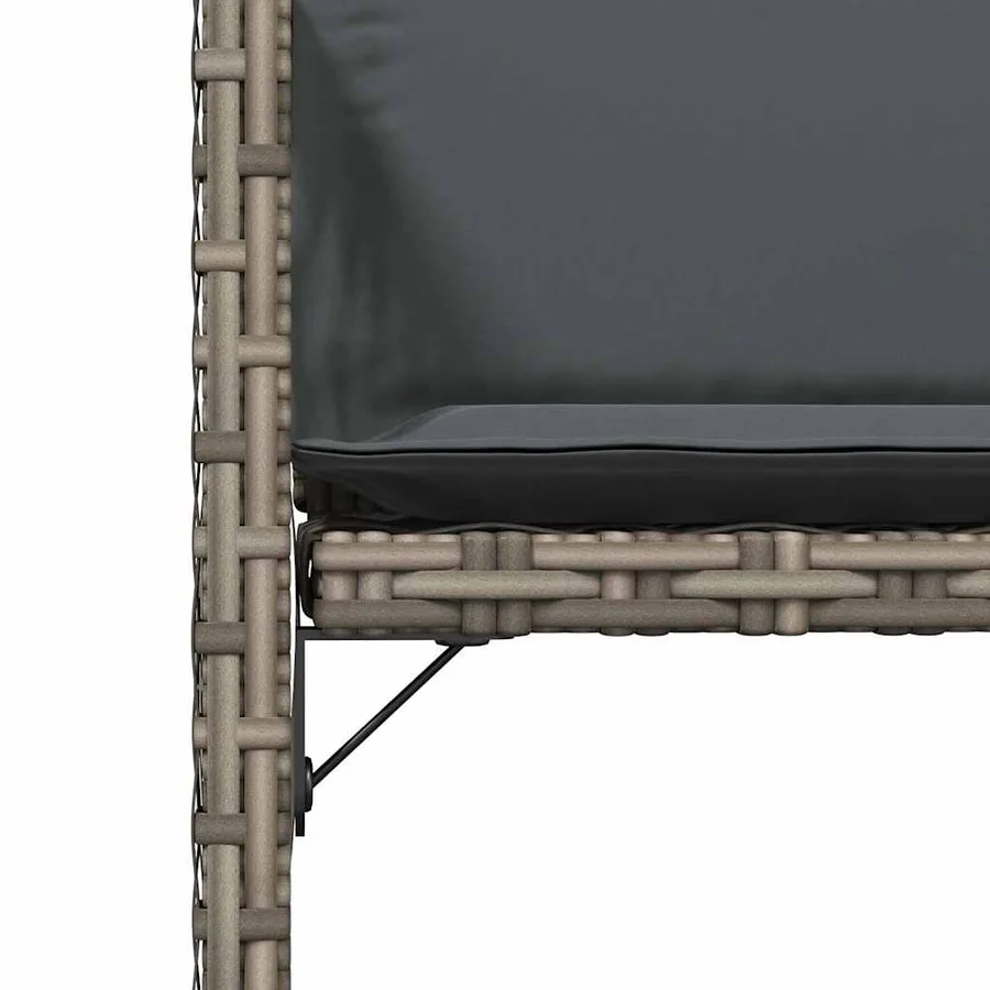 Chaises de jardin avec coussins lot de 4 gris résine tressée - 9