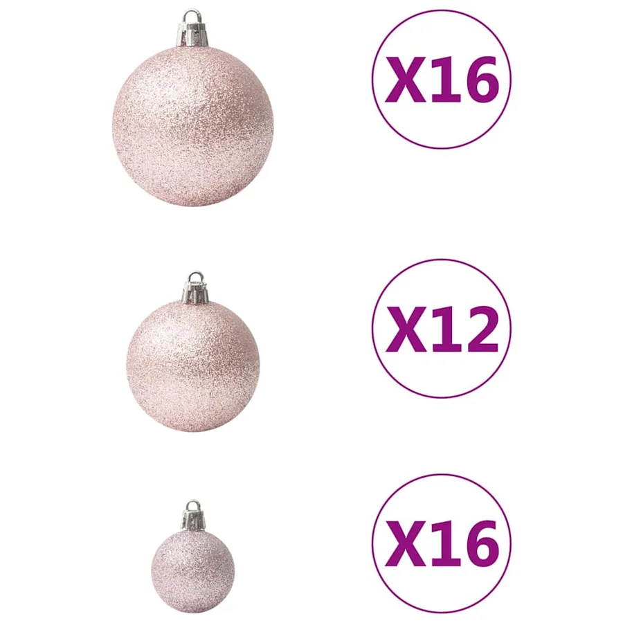 Ensemble de boules de Noël 100 pcs Rose - 7