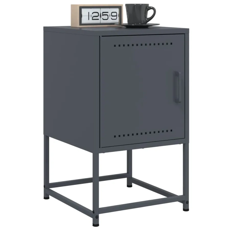 Tables de chevet 2 pcs anthracite 36x39x60,5 cm acier