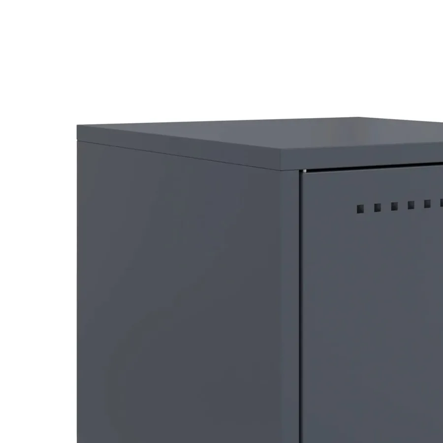 Tables de chevet 2 pcs anthracite 36x39x60,5 cm acier - 11
