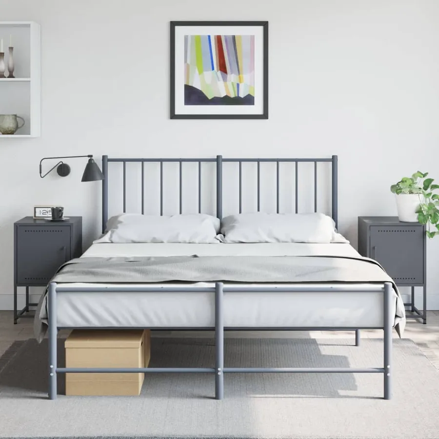 Tables de chevet 2 pcs anthracite 36x39x60,5 cm acier - 3