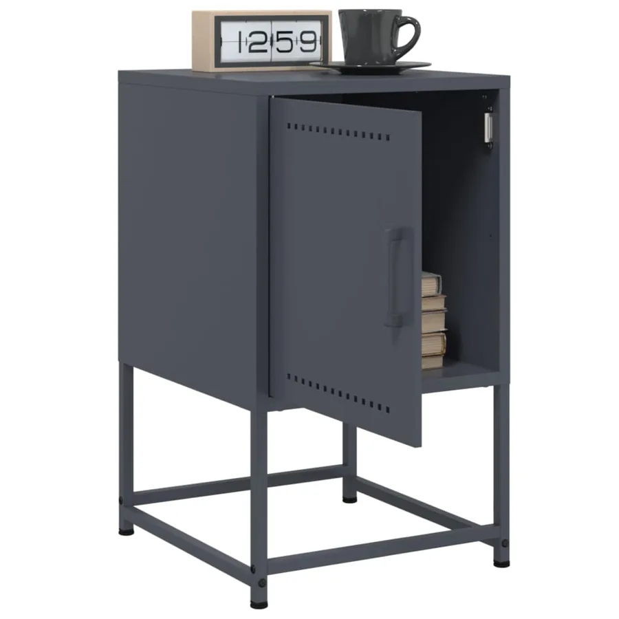 Tables de chevet 2 pcs anthracite 36x39x60,5 cm acier - 4