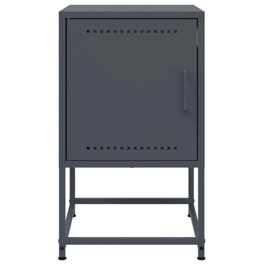 Tables de chevet 2 pcs anthracite 36x39x60,5 cm acier - 5