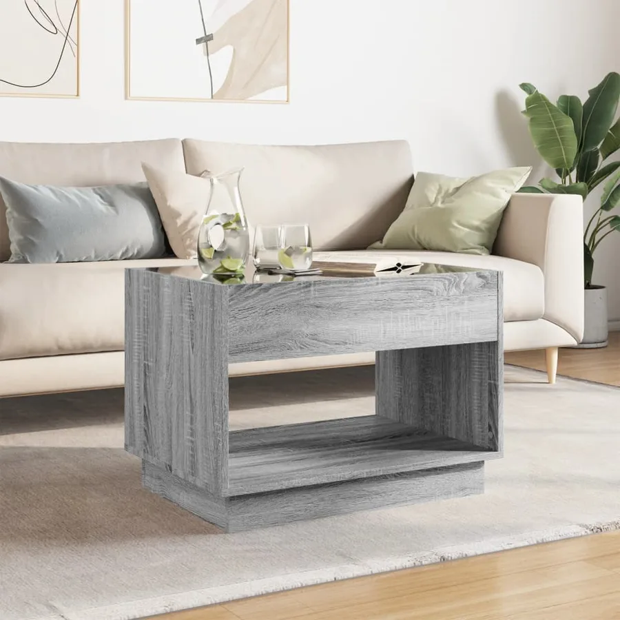 Table basse avec LED infini sonoma gris 70x50x50 cm - 3