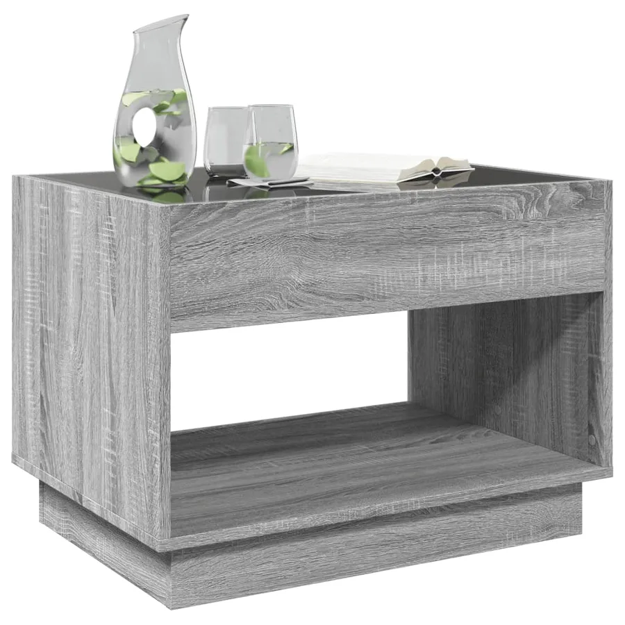 Table basse avec LED infini sonoma gris 70x50x50 cm - 4