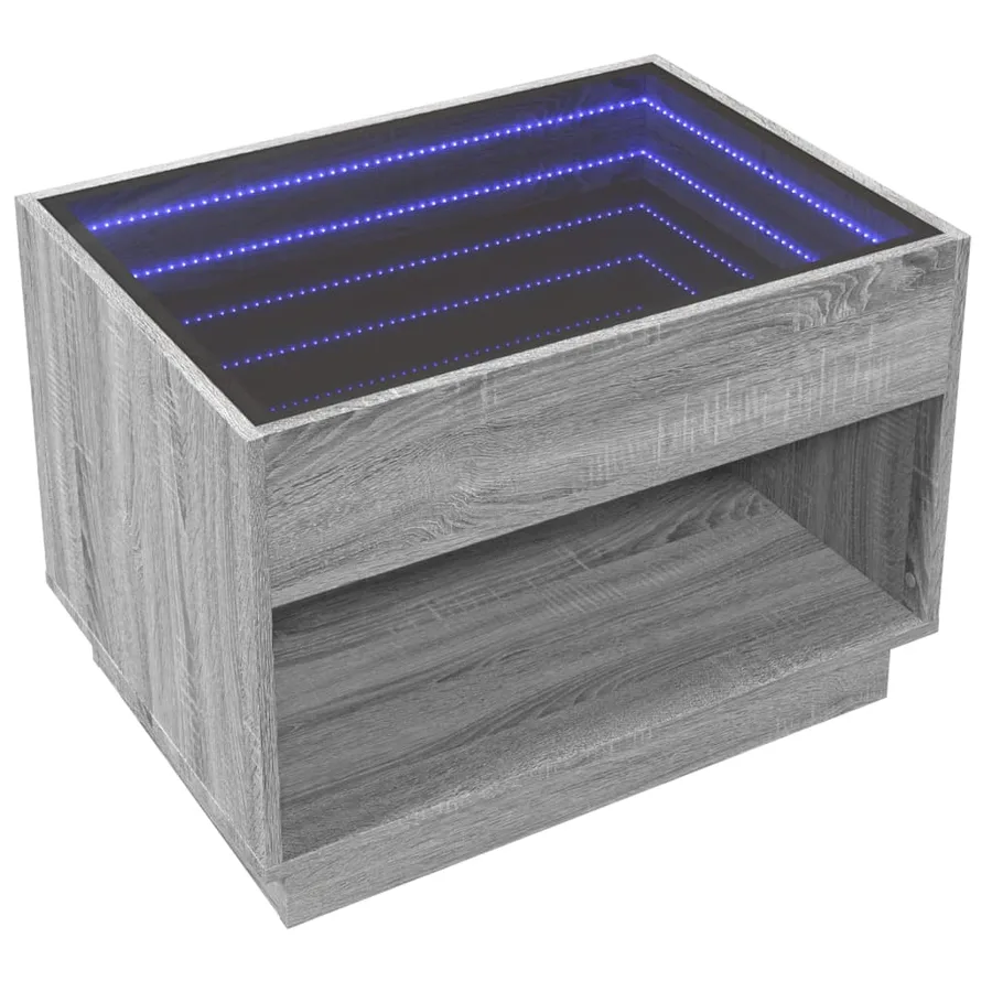 Table basse avec LED infini sonoma gris 70x50x50 cm - 5