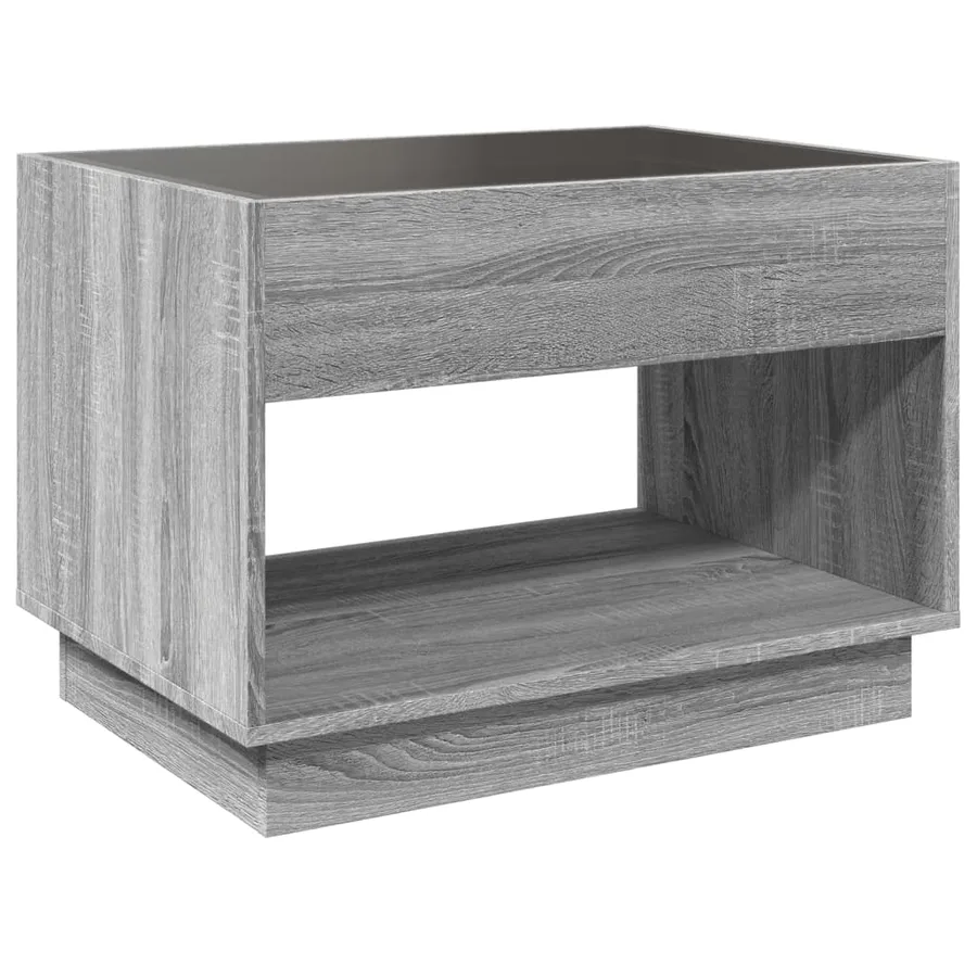 Table basse avec LED infini sonoma gris 70x50x50 cm - 8