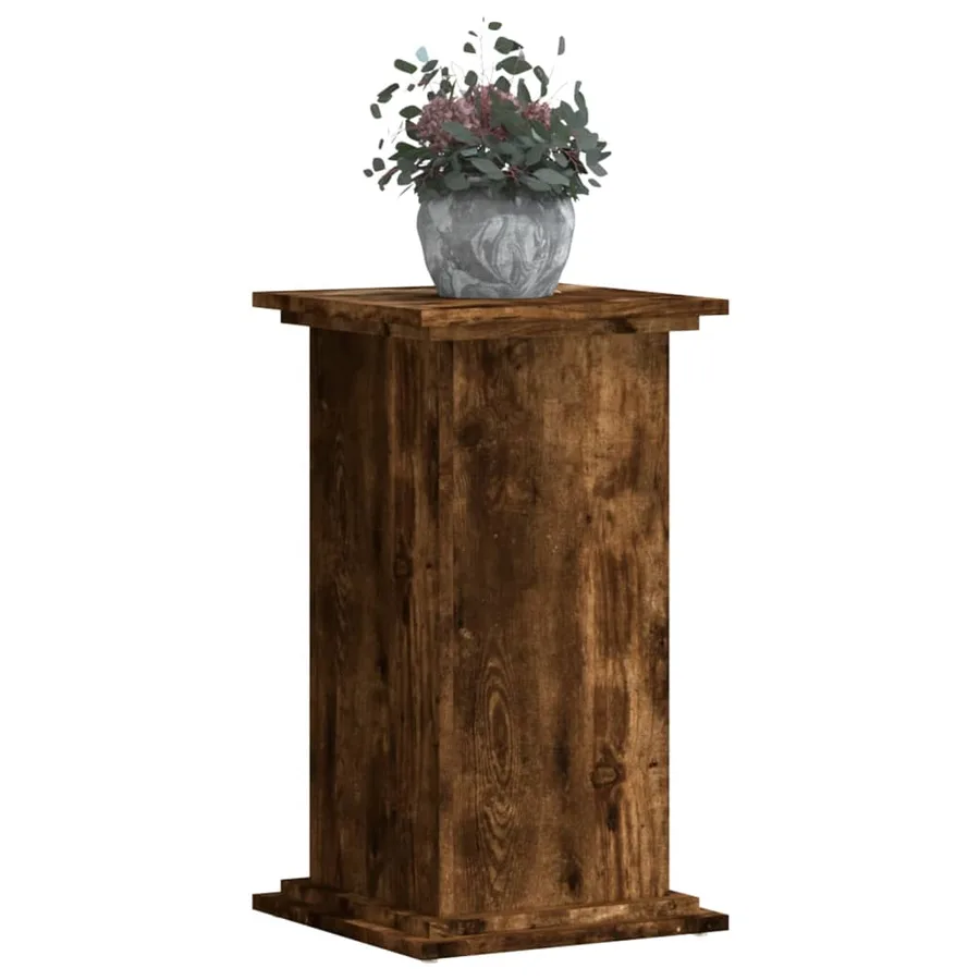Support pour plantes chêne fumé 33x33x60 cm bois d'ingénierie - 7