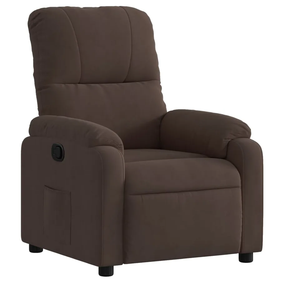 Fauteuil inclinable marron tissu microfibre - 2