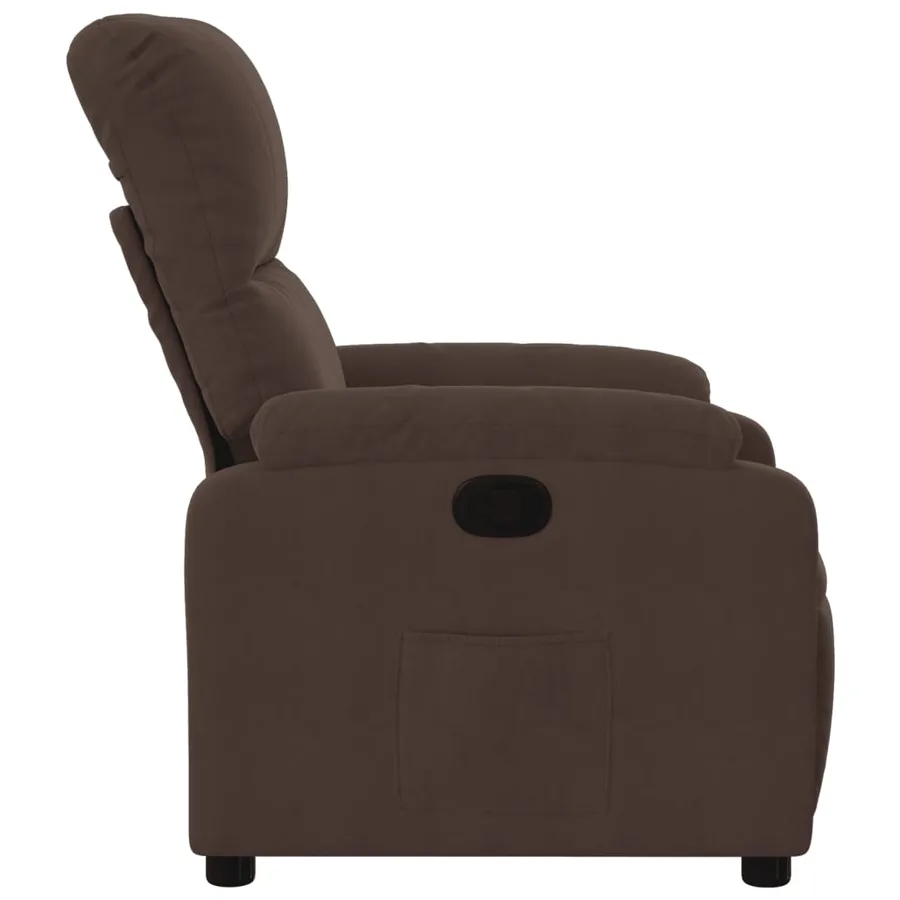 Fauteuil inclinable marron tissu microfibre - 7