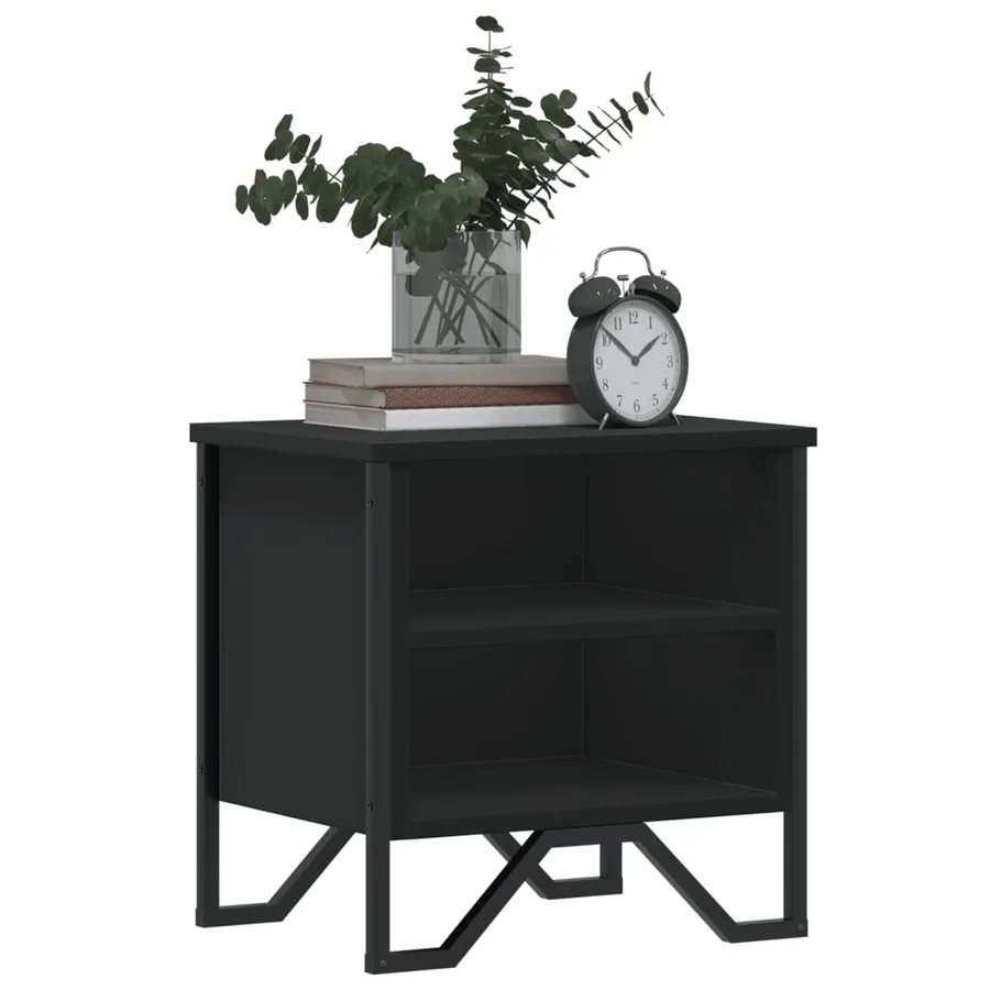 Table de chevet Noir 40 x 30 x 40 cm Aggloméré - 4