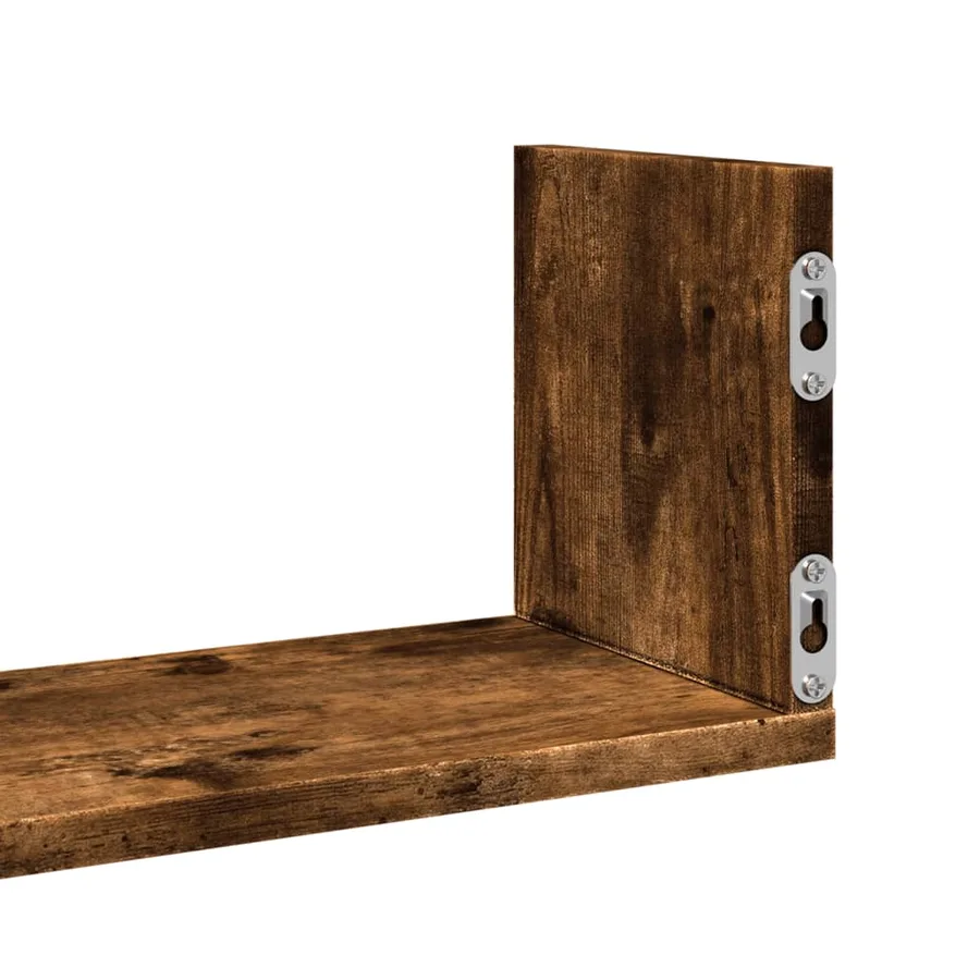 Étagères murales 3 pcs chêne fumé 58x18x18 cm bois d'ingénierie - 8