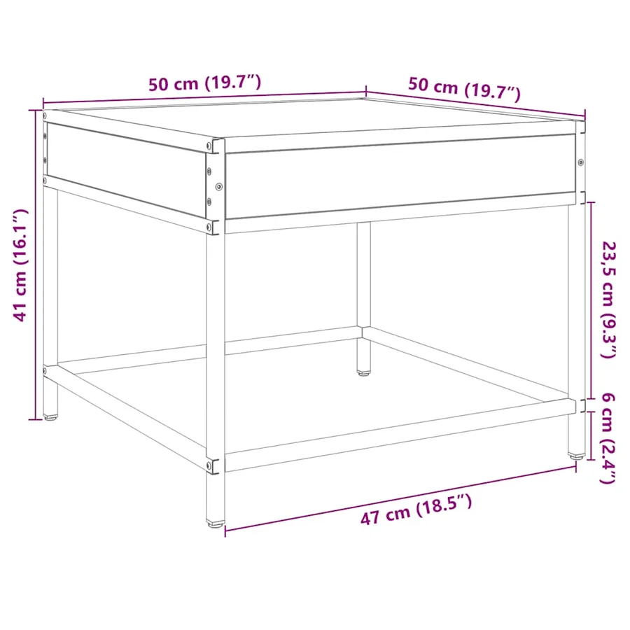 Table basse avec LED Infinity noir 50x50x41 cm - 13