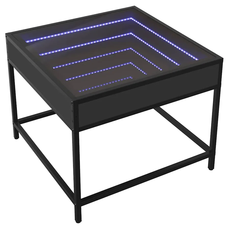 Table basse avec LED Infinity noir 50x50x41 cm - 3