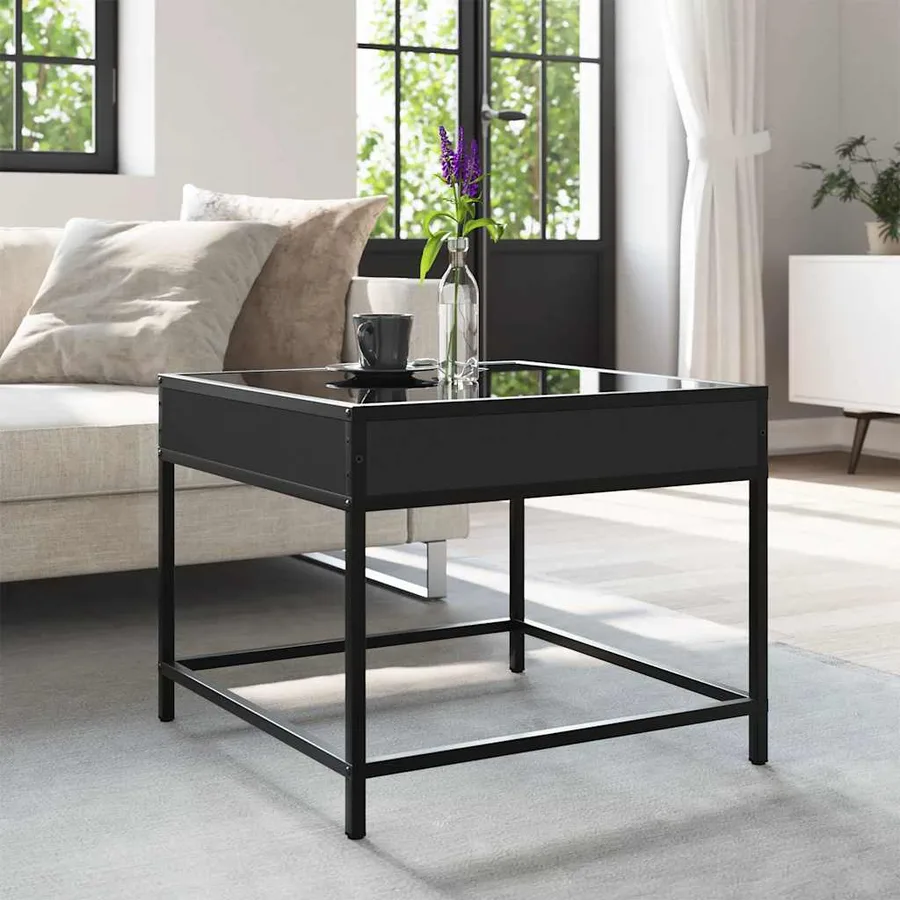 Table basse avec LED Infinity noir 50x50x41 cm - 4