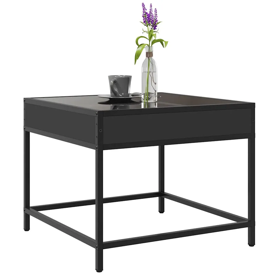 Table basse avec LED Infinity noir 50x50x41 cm - 5