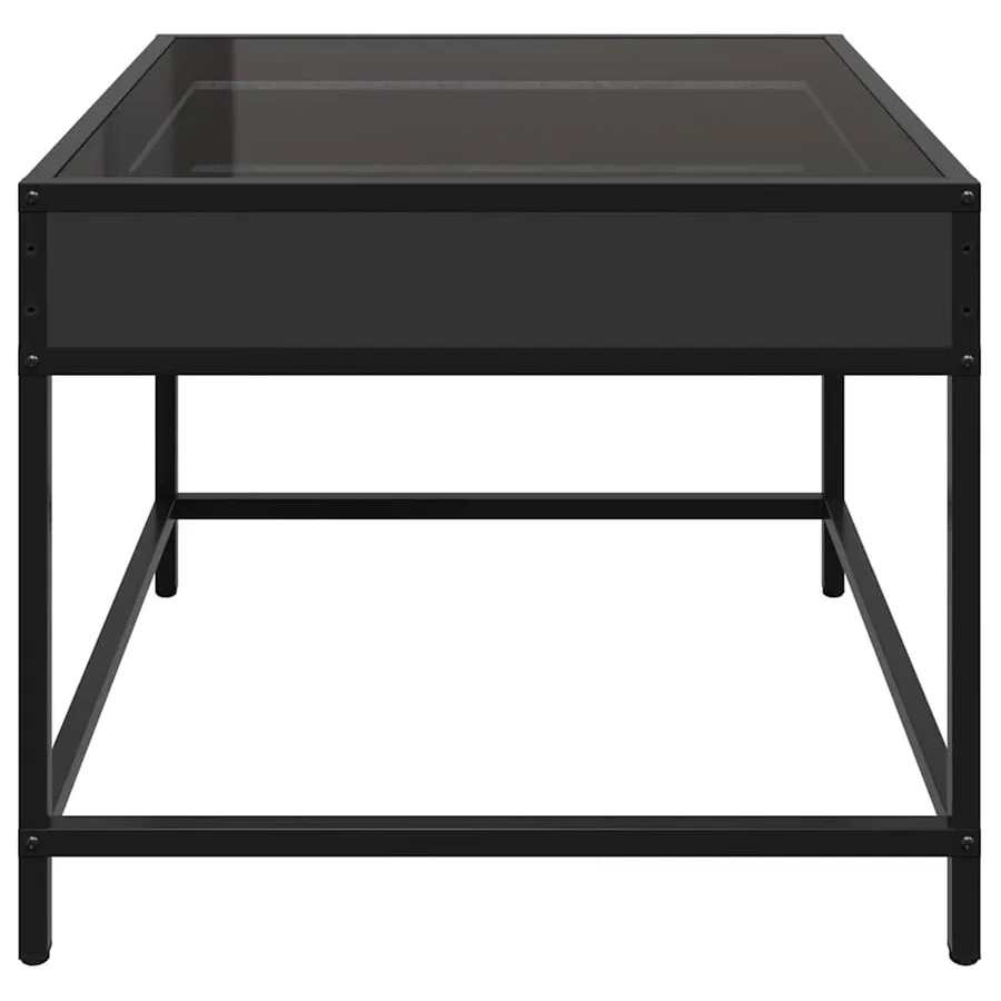 Table basse avec LED Infinity noir 50x50x41 cm - 7