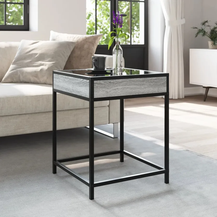 Table basse avec LED Infinity sonoma gris 40x40x51 cm - 4
