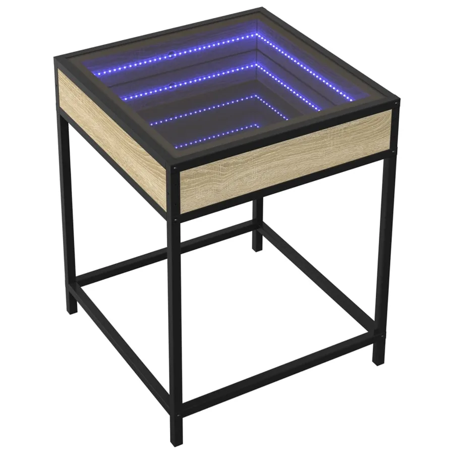 Table de chevet avec LED infini chêne sonoma 40x40x51 cm - 3