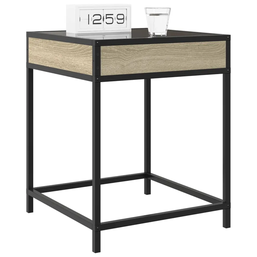 Table de chevet avec LED infini chêne sonoma 40x40x51 cm - 5