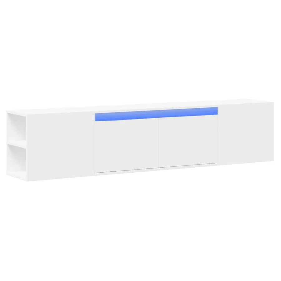 Meuble TV mural avec LED blanc 180x31x39,5 cm - 3