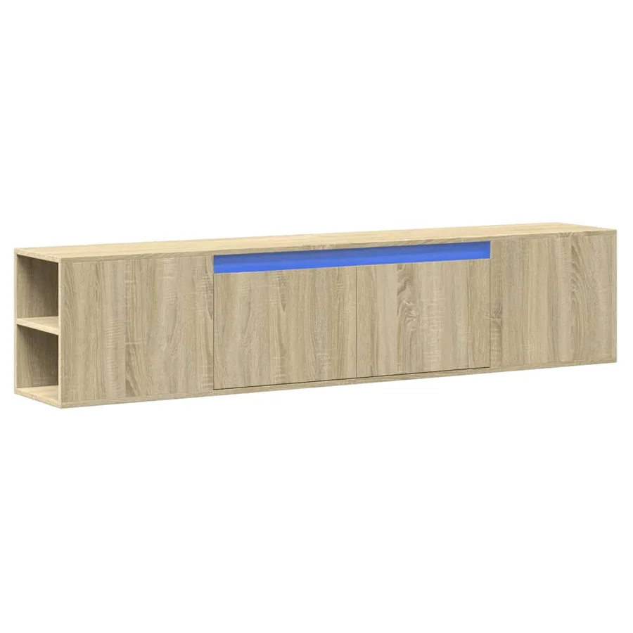 Meuble TV mural avec LED chêne sonoma 180x31x39,5 cm - 3