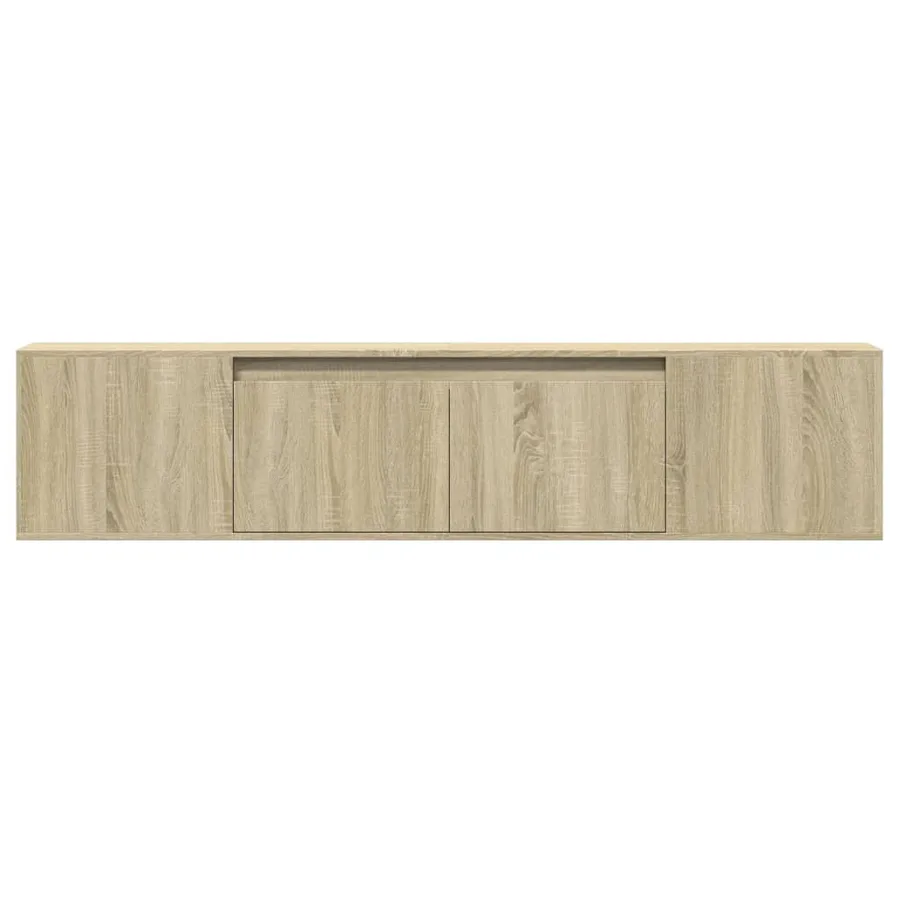 Meuble TV mural avec LED chêne sonoma 180x31x39,5 cm - 6