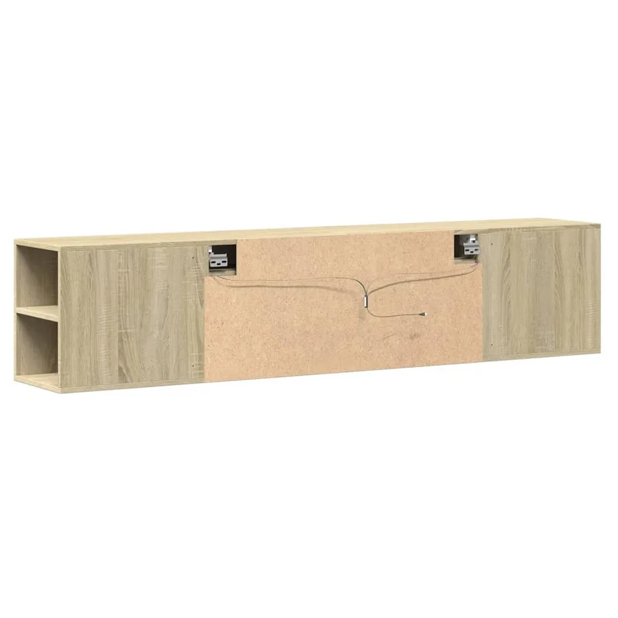 Meuble TV mural avec LED chêne sonoma 180x31x39,5 cm - 8