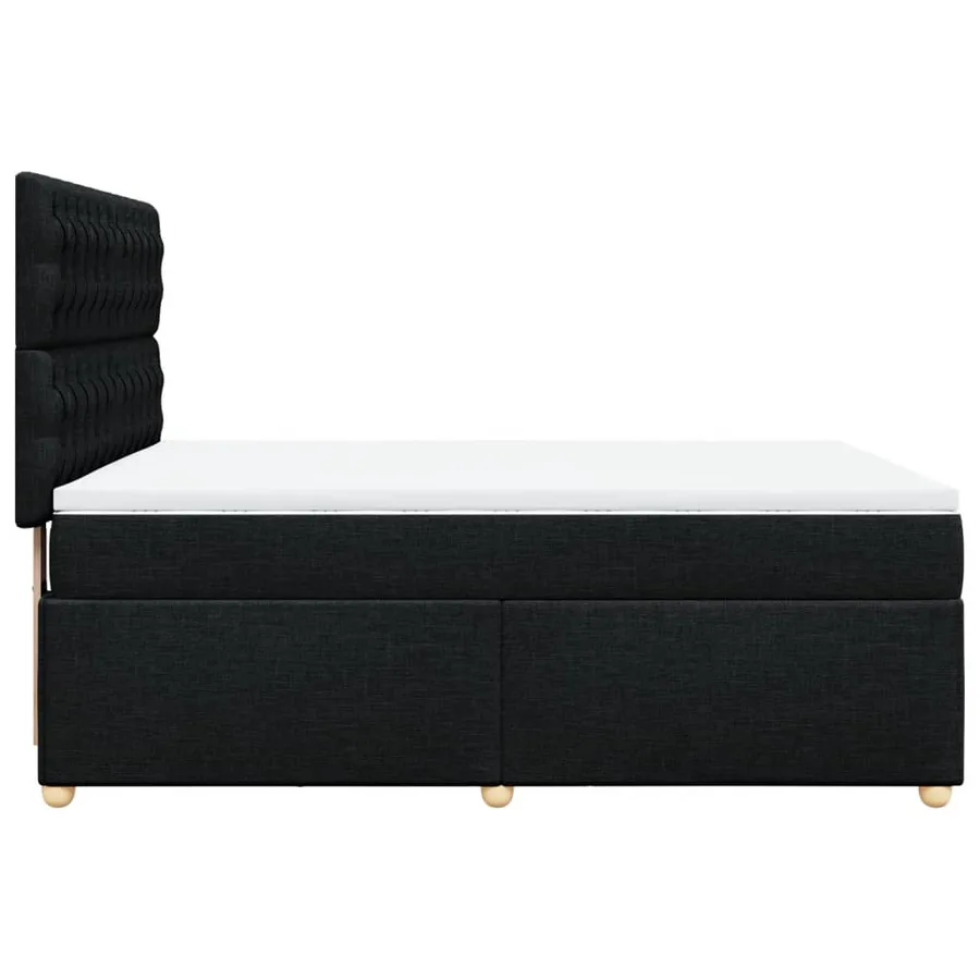 Sommier à lattes de lit avec matelas Noir 140x190 cm Tissu - 5