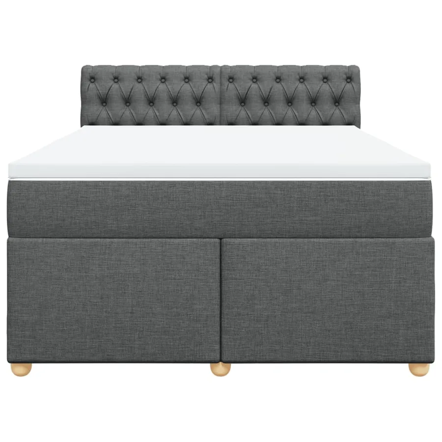 Sommier à lattes de lit avec matelas Gris foncé 140x190cm Tissu - 6