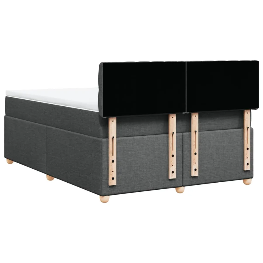 Sommier à lattes de lit avec matelas Gris foncé 140x190cm Tissu - 8